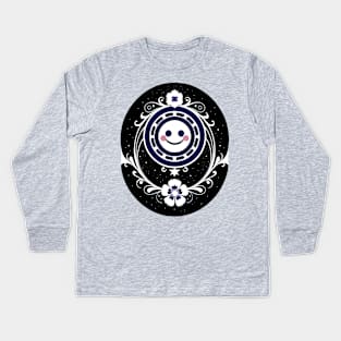 Meditation Smiley Face 02 Kids Long Sleeve T-Shirt